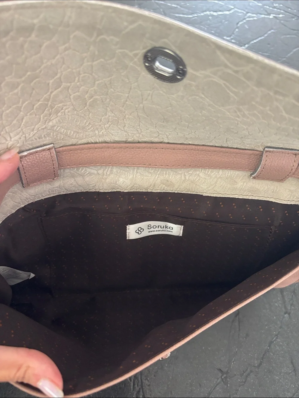 Soruka Blush Pink Leather Crossbody Bag